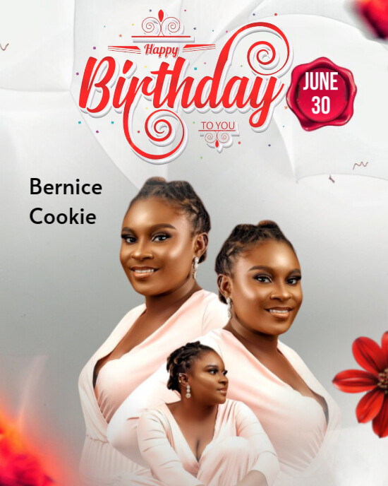 White Joyful Birthday Flyer  Instagram Portrait template