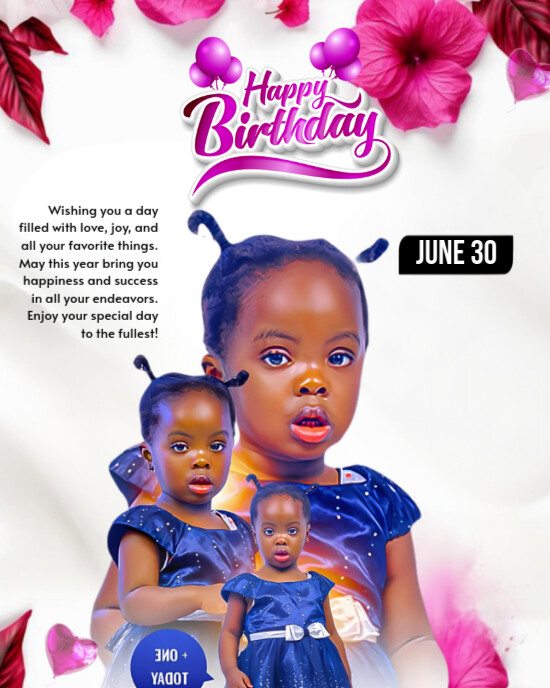 White Joyful Birthday Flyer Instagram Portrait template