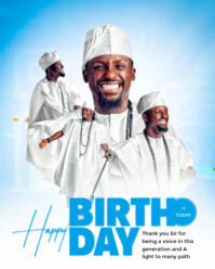 White Joyful Birthday Flyer Instagram Portrait template