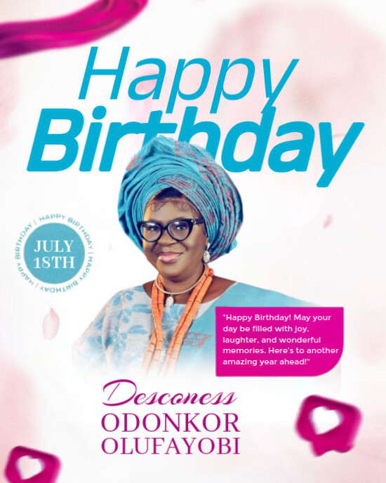 White Joyful Birthday Flyer Instagram Portrait template