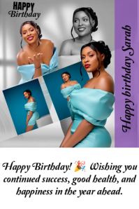 White Joyful Birthday Flyer Pinterest Graphic template