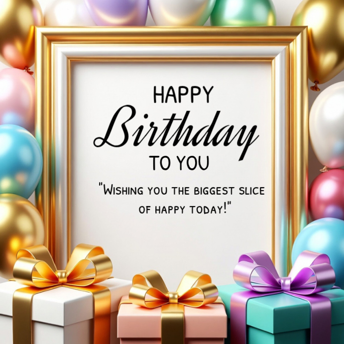 White Joyful Birthday Greeting Instagram Post Template | PosterMyWall