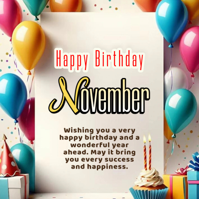 White Joyful Birthday Greeting Logo Template | PosterMyWall