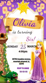 White Birthday Invitation Digitalt display Template