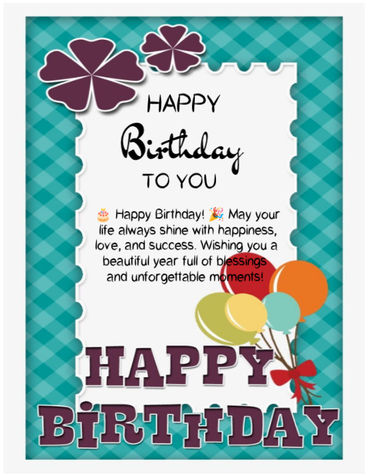 White Joyful Birthday Invitation Flyer Template | PosterMyWall