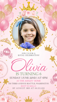 White 6th Birthday Party История на Instagram Template