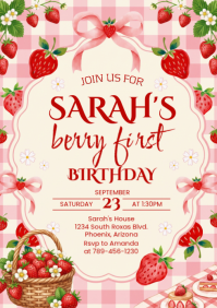 Yellow Sarah's Birthday A4 Template