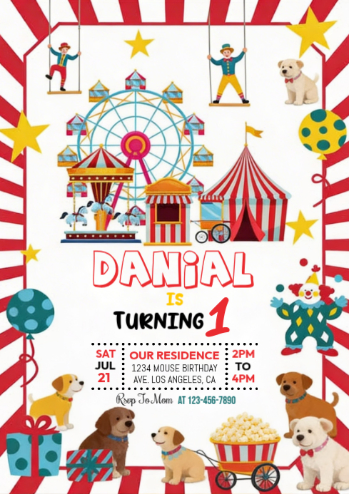 Plantilla de White Joyful Birthday Party A4 | PosterMyWall