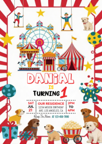White Joyful Birthday Party A4 Template | PosterMyWall