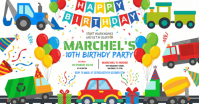 White Joyful Birthday Party Facebook Shared Image template