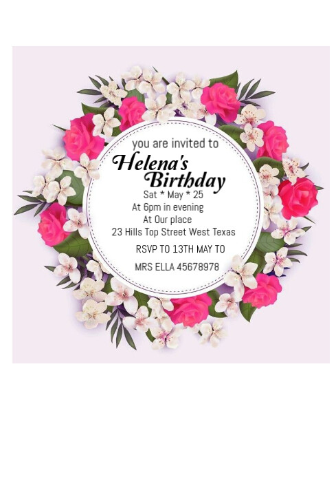 White Joyful Birthday Party Invitation A4 Template | PosterMyWall