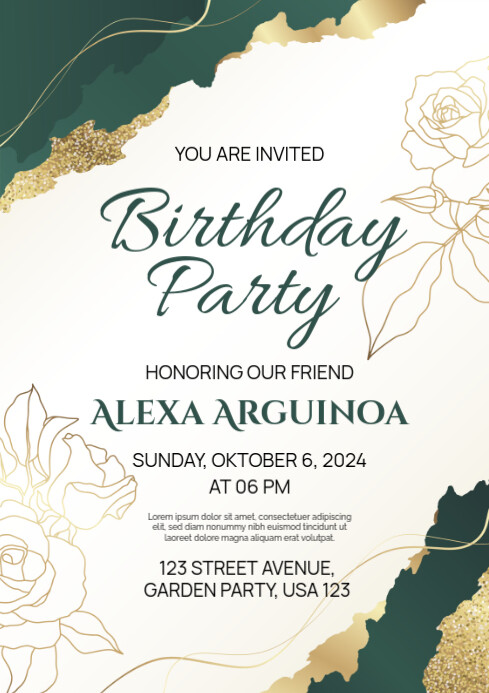 Plantilla de White Joyful Birthday Party Invitation Flyer A4 | PosterMyWall