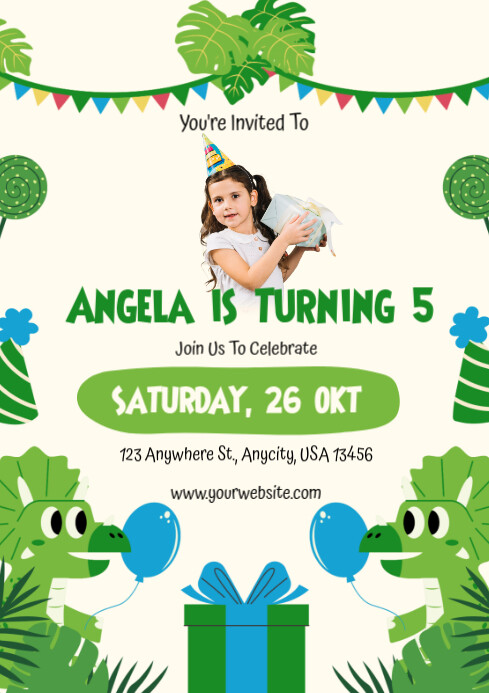 Plantilla de White Joyful Birthday Party Invitation Template A4 ...