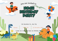White Joyful Birthday Party Postcard template