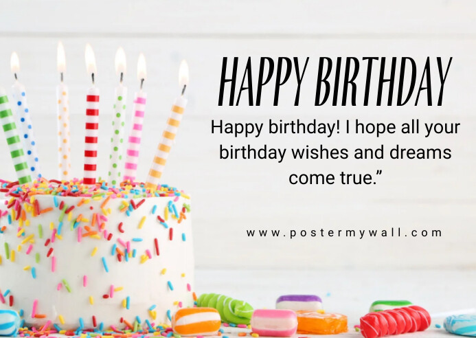 White Joyful Birthday  Postcard template