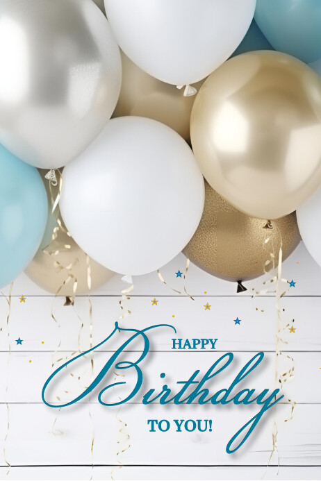 Plantilla de White Joyful Birthday Poster | PosterMyWall