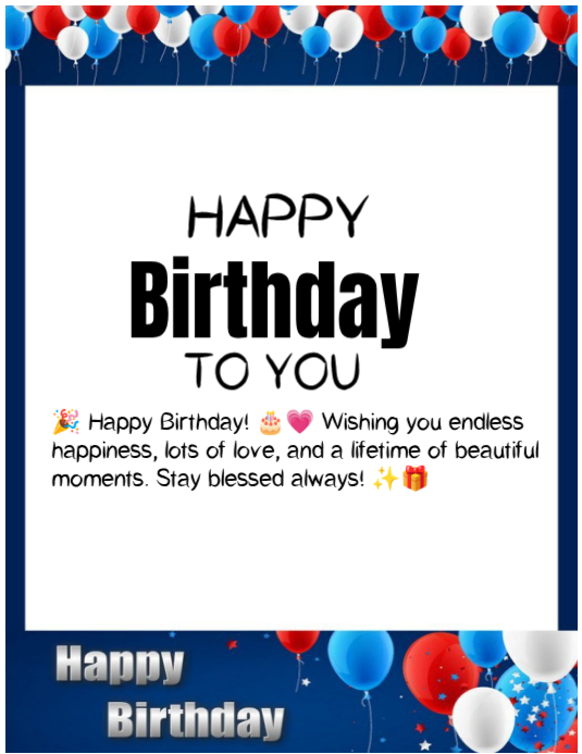 White Joyful Birthday Poster Flyer Template | PosterMyWall