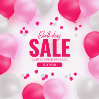 Blanc Birthday Sale Square Template