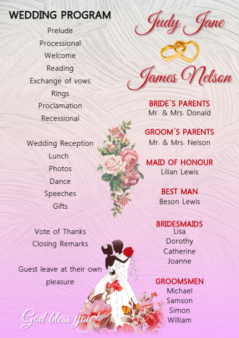 Sample Layout For Making Wedding Program Wedding program layout template | Beachweddingtips.com