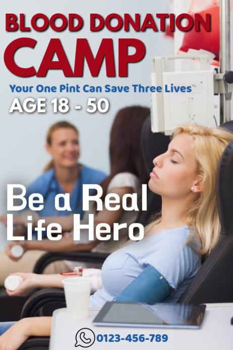 White Joyful Blood Donation Camp Poster Affiche template
