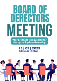 White Joyful Board Of Directors Meeting A2 template