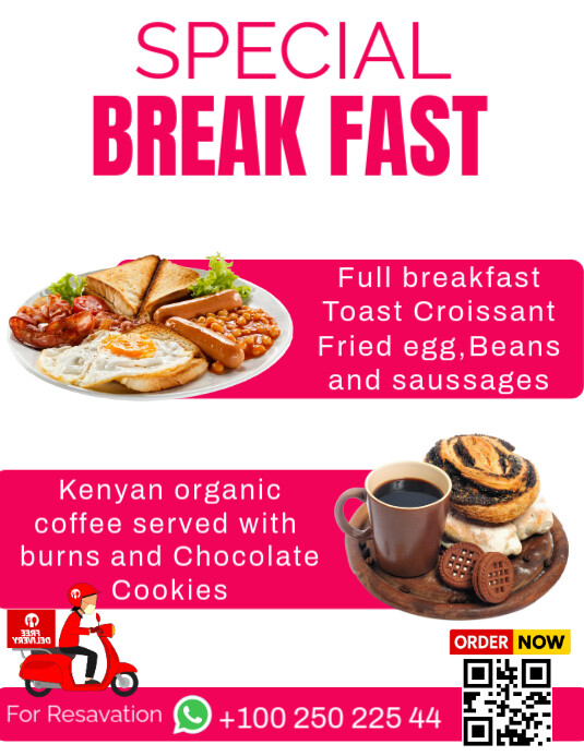 White Joyful Breakfast Flyer us Letter) Template | PosterMyWall
