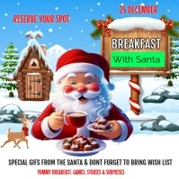 White Joyful Breakfast With Santa Instagram Post template