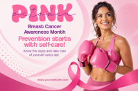 Hvid Breast Cancer Awareness Plakat Template