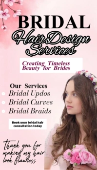 White Joyful Bridal Hair Design Services Business Card Wizytówka template