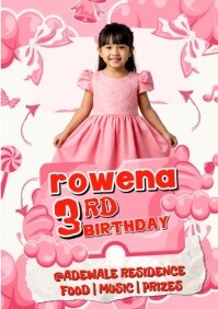 White Joyful Brithday  A4 template