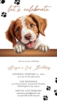 White Joyful Brittany Birthday Invitation Ins Instagram Story template