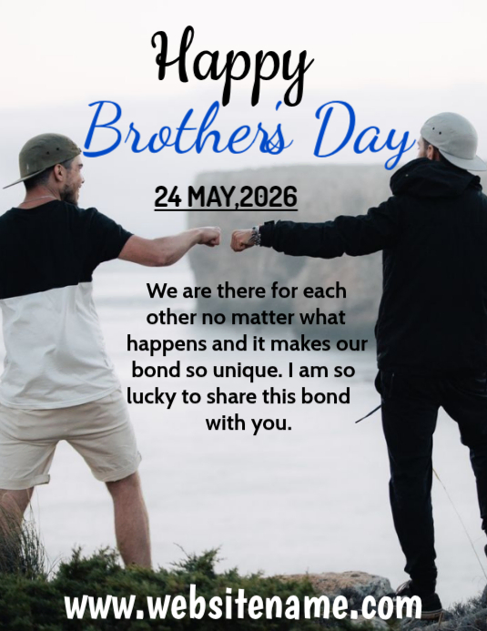 White Joyful Brother's Day Celebration Flyer Template | PosterMyWall