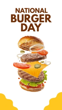 White Joyful Burger Day Instagram Story template