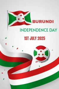 White Joyful Burundi Independence Day  Pinterest Graphic template