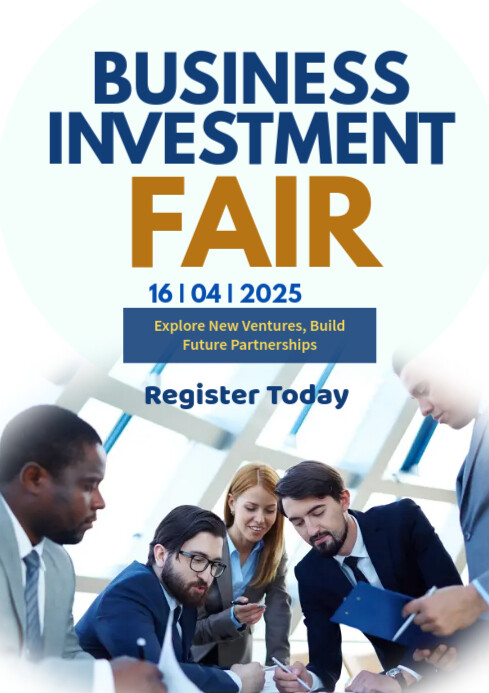White Joyful Business Investment Fair A2 template