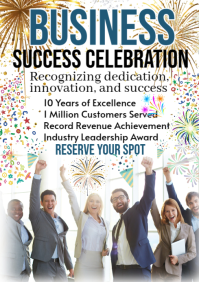 White Joyful Business Success Celebration A1 template