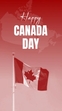 White Joyful Canada Day Greetings  Digital Display (9:16) template