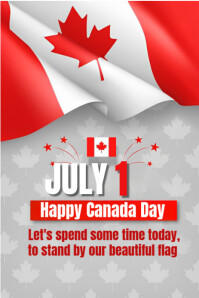 White Joyful Canada Day  Pinterest Graphic template