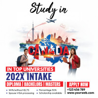 White Joyful Canada Study  Instagram Post template
