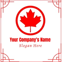 White Joyful Canadian Maple Leaf  Logo template