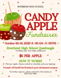 White Joyful Candy Apple Fundraiser Flyer (us Letter) template