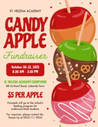 White Joyful Candy Apple Fundraiser Flyer (us Letter) Volante (Carta US) template