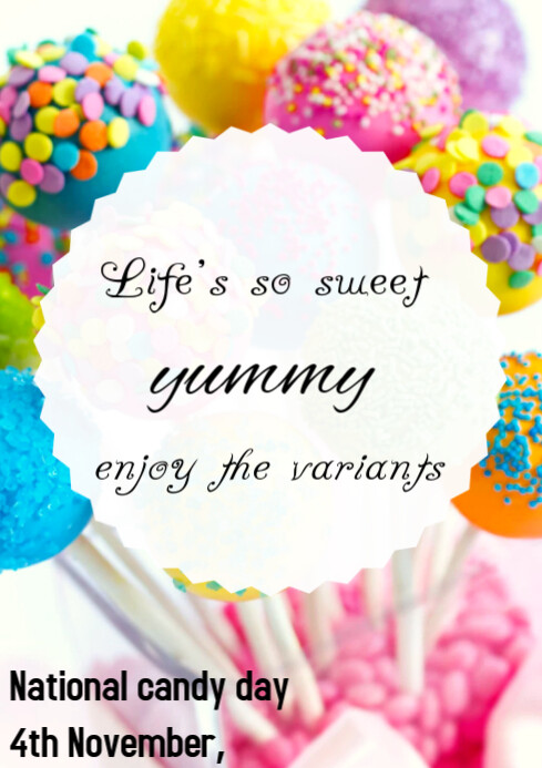 White Joyful Candy Day Celebration A4 template