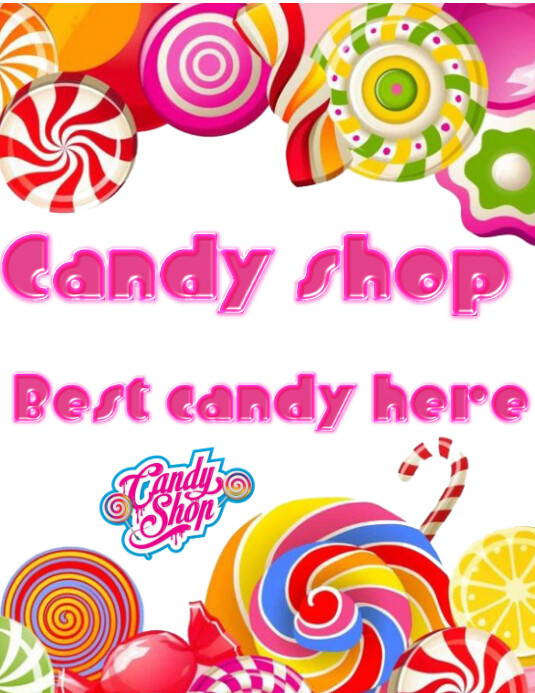 White Joyful Candy Fl Flyer (us Letter) Pamflet (VSA Brief) template