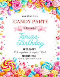 White Candy Party ใบปลิว Template