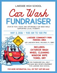 White Joyful Car Wash Fundraiser Flyer ใบปลิว (US Letter) template