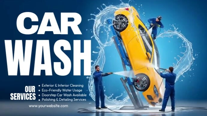 White Joyful Car Wash Twitter Post template