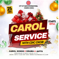 White Joyful Carol Instagram Post Wpis na Instagrama template