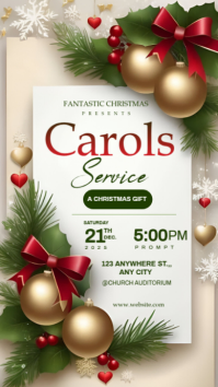 White Joyful Carol Service  Instagram Story template