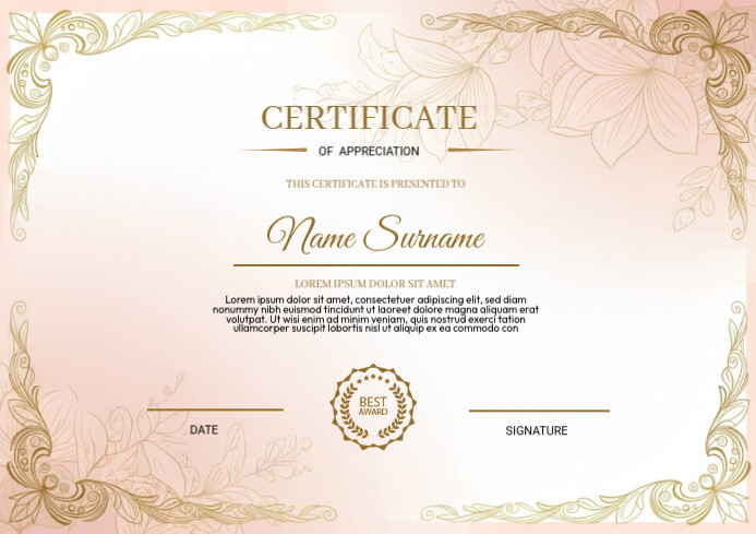 White Joyful Certificate Of Achievement A4 Templat | PosterMyWall